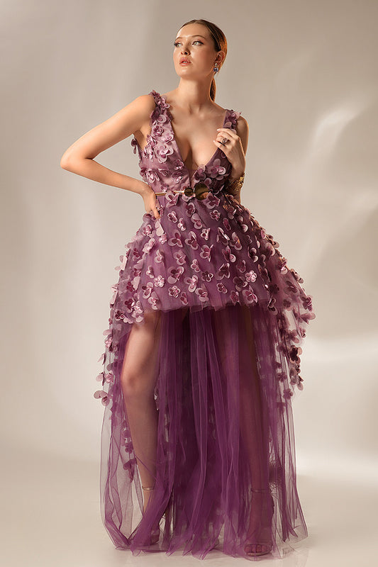 Rochie lunga de seara asimetrica Citrine R4S23