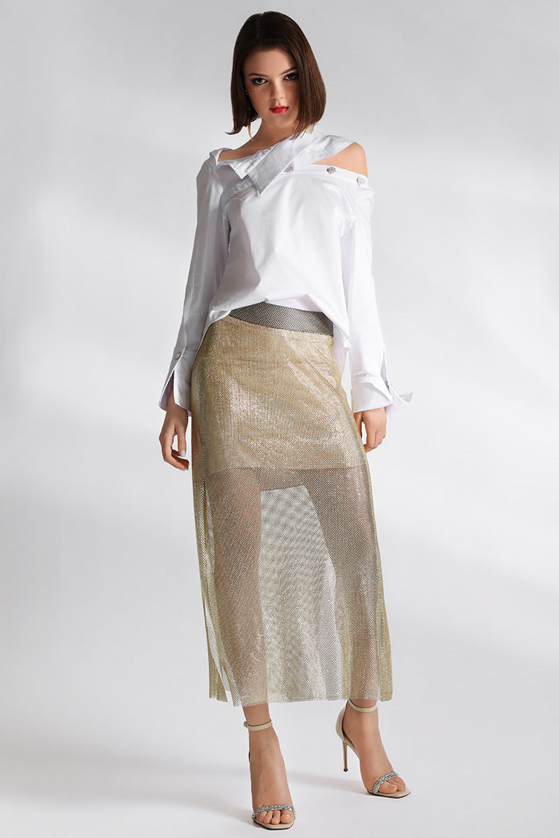 Fusta gold din cristale Cannes