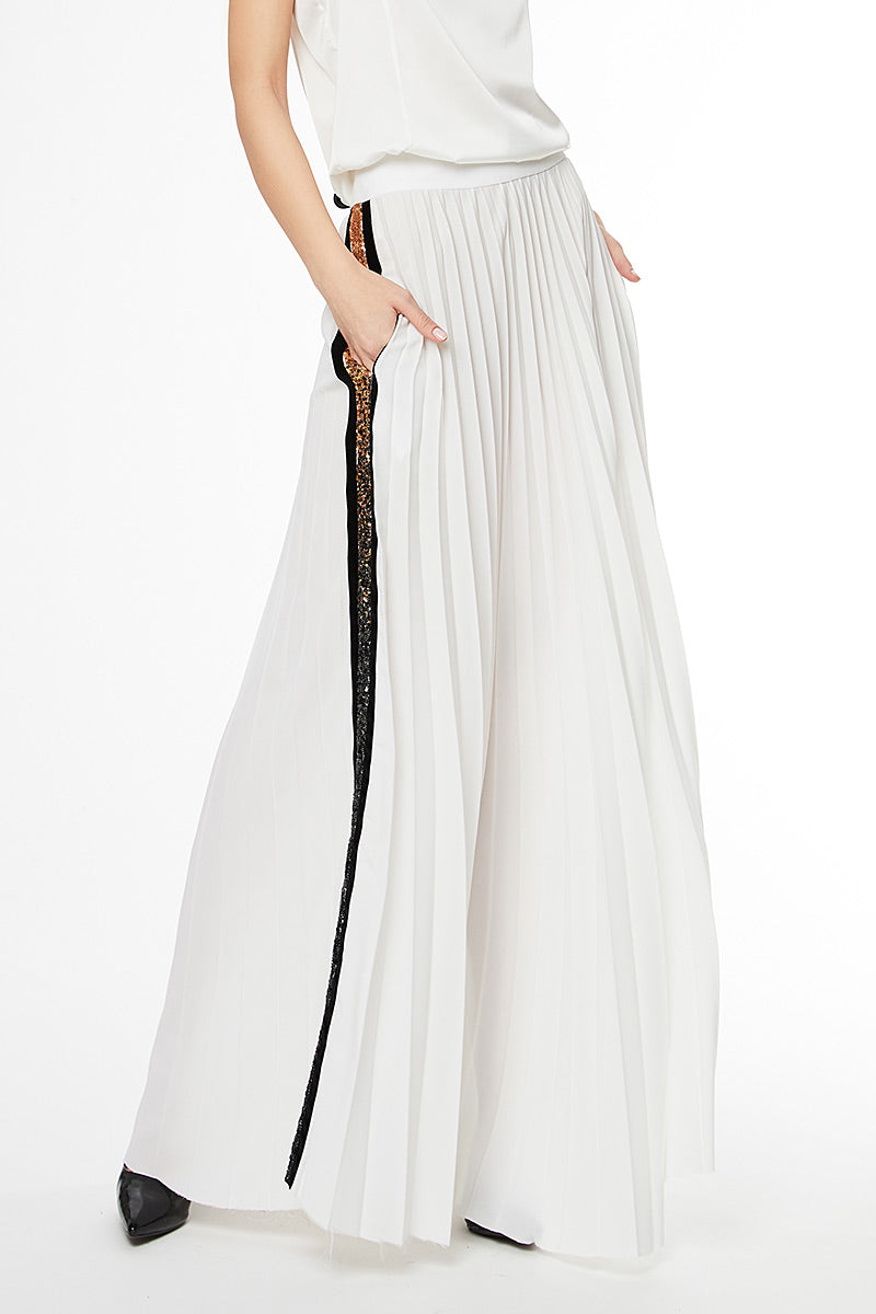 Fusta alba plisata F1H20