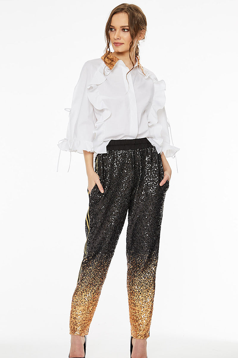 Pantalon de paiete in degrade de ocazie Gloria