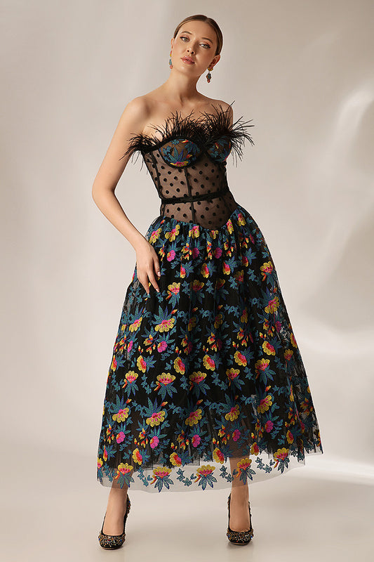 Rochie midi din dantela eleganta de ocazie R11S23 Hybiscus