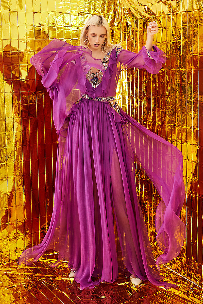 Rochie de matase si broderie manuala, Corina