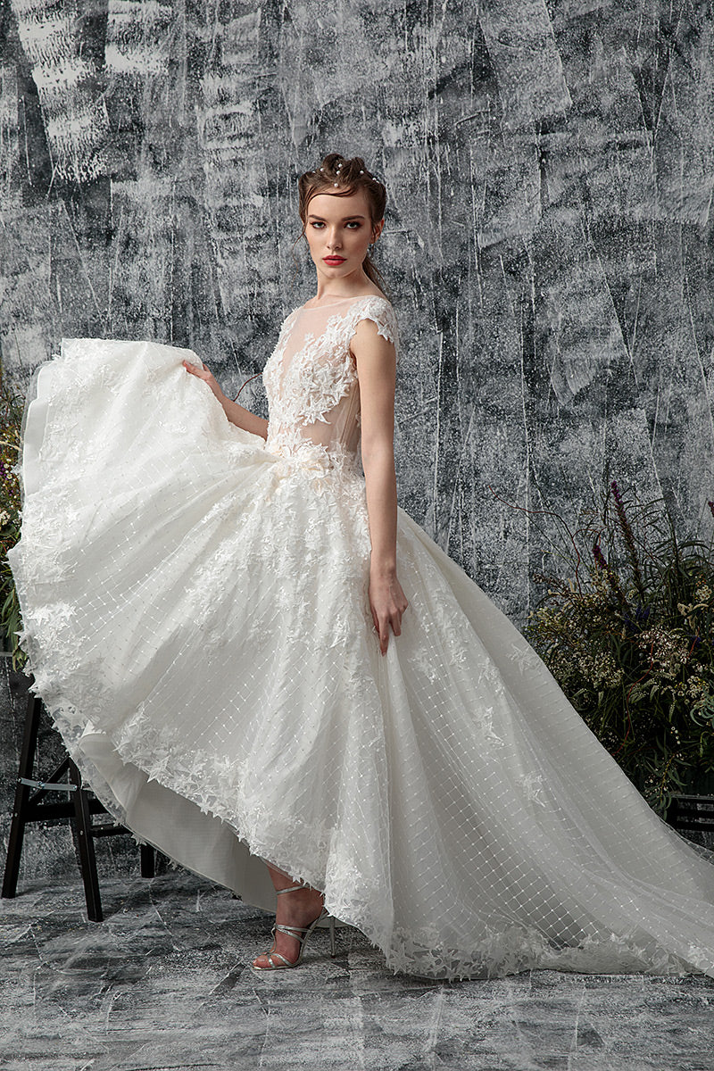 Wedding assimetric Dress Délicatesse