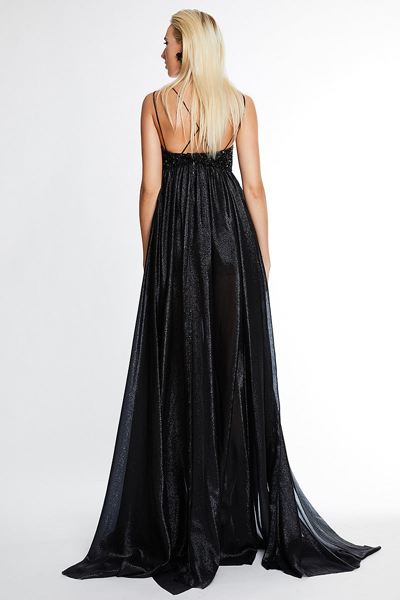 Olinka rochie lunga cu paiete pe bust