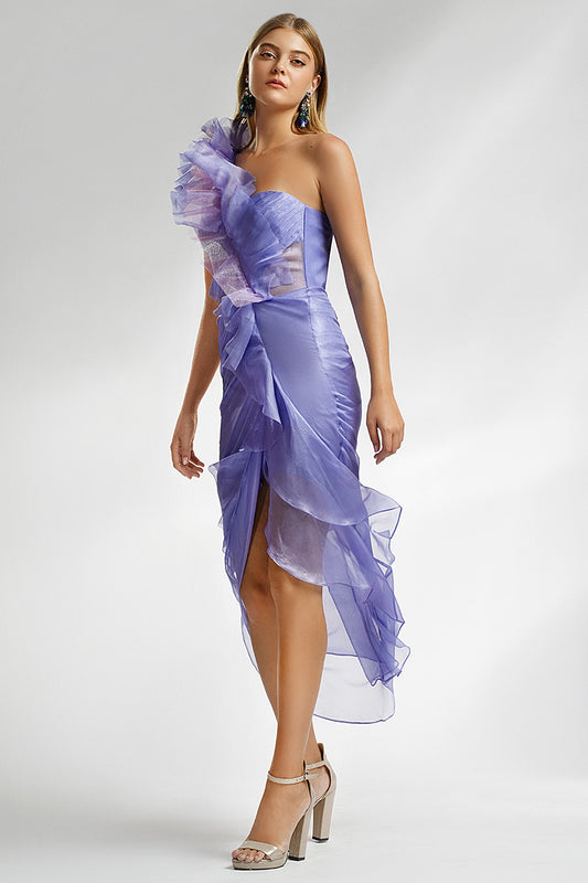 Rochie midi de matase cu corset Lavanda, R12s24