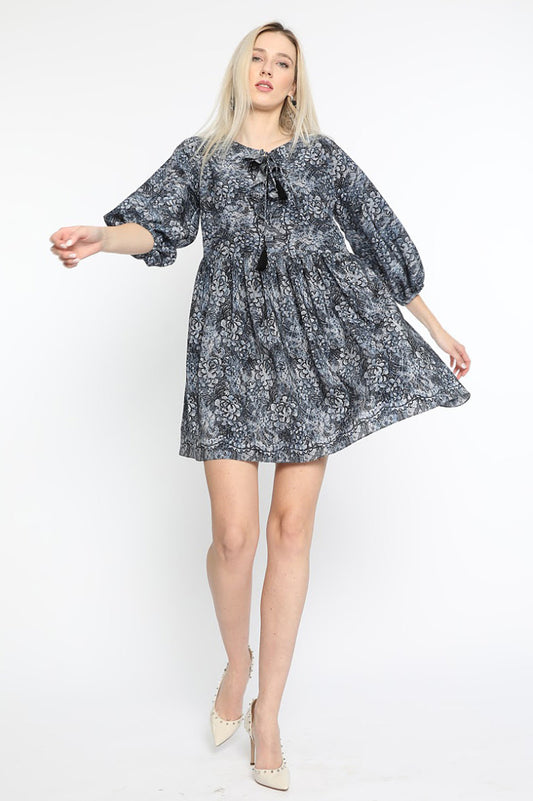 Rochia superba de zi din matase naturala imprimata Cosy