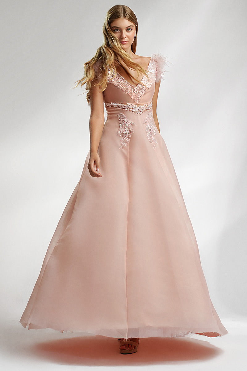 Rochia de seara lunga eleganta cu dantela, Salcia, R5S24