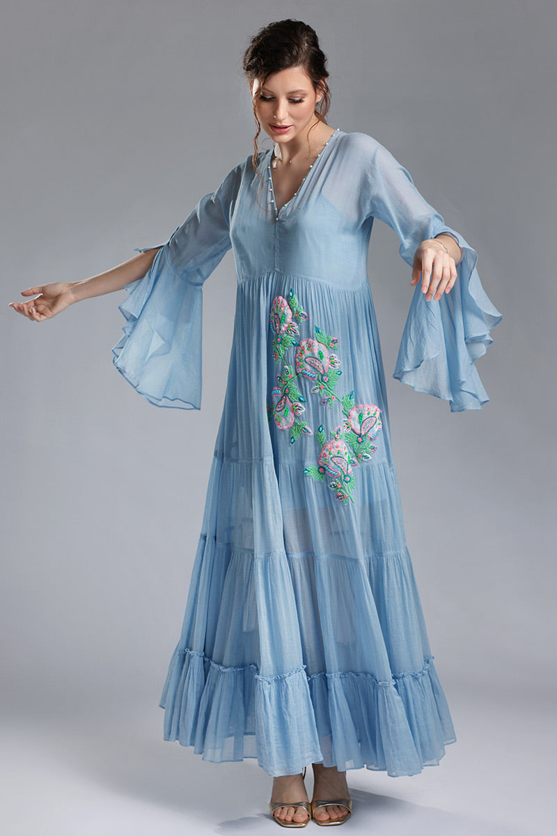 Lira, rochie brodata lunga de vara