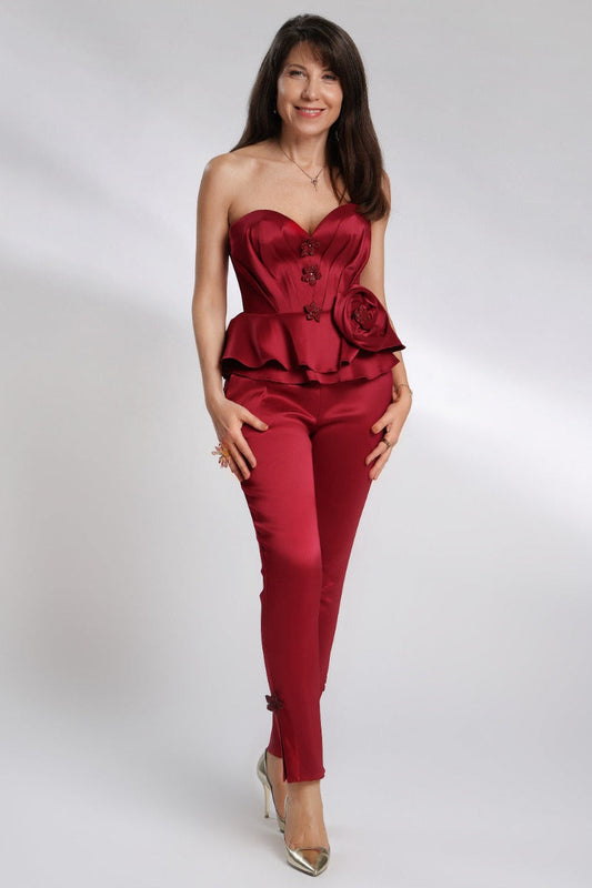 Costum C1H27 Rose — corsaj și pantalon
