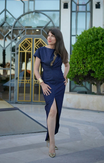 Rochie denim midi eleganta casual R31S26, GLOW