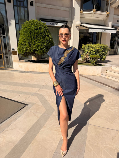 Rochie denim midi eleganta casual R31S26, GLOW