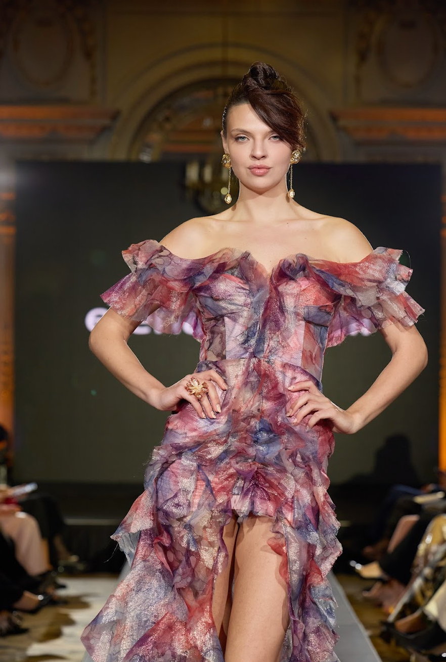 Rochie de seara lunga cu volane si corset, R1S24 Magnolia