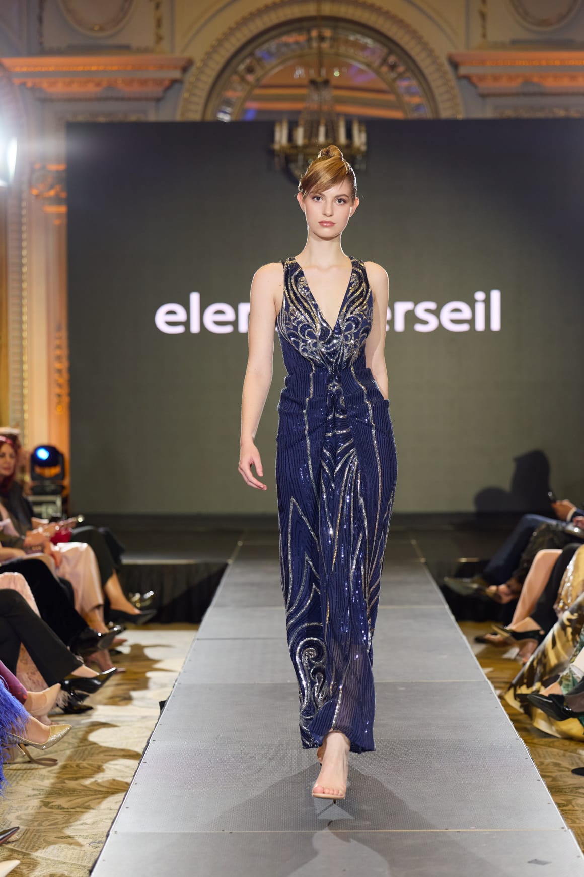 Blue fitted sequin evening dress – Ocean