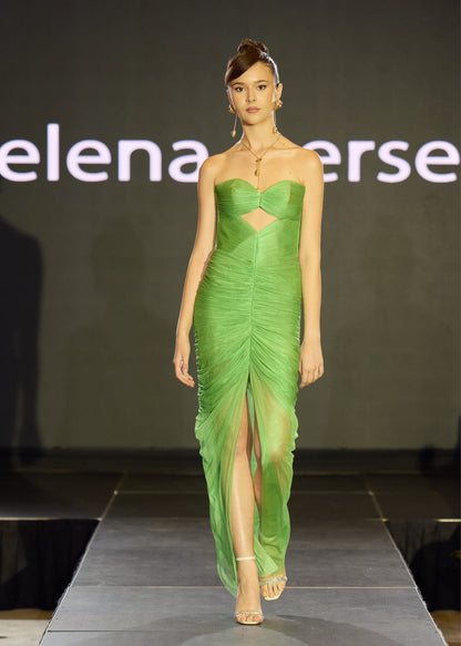 Palermo, rochie de seara cu corsaj din matase naturala