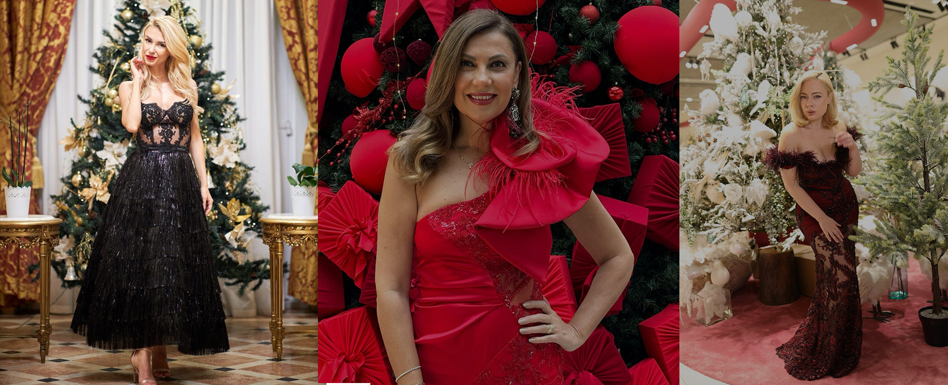 Strălucește de Crăciun în rochii de lux