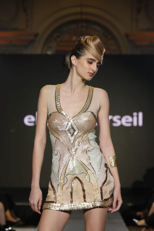 Rochie scurta cu broderie manuala S4S13