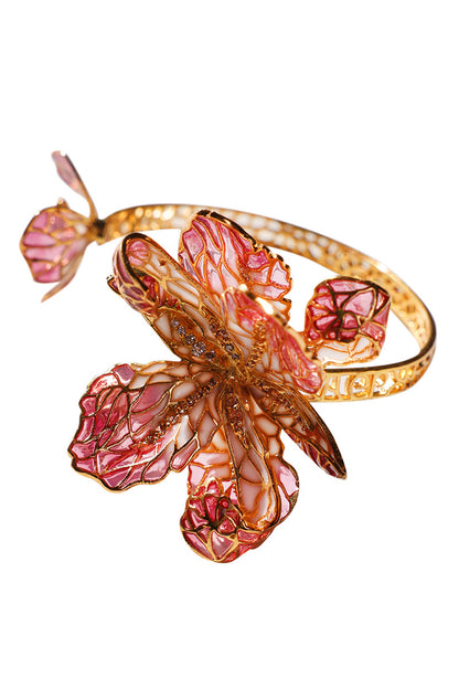 Bratara Monaco din alama acoperita cu strat gros de aur si cristale