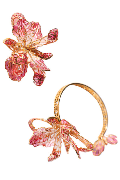 Bratara Monaco din alama acoperita cu strat gros de aur si cristale