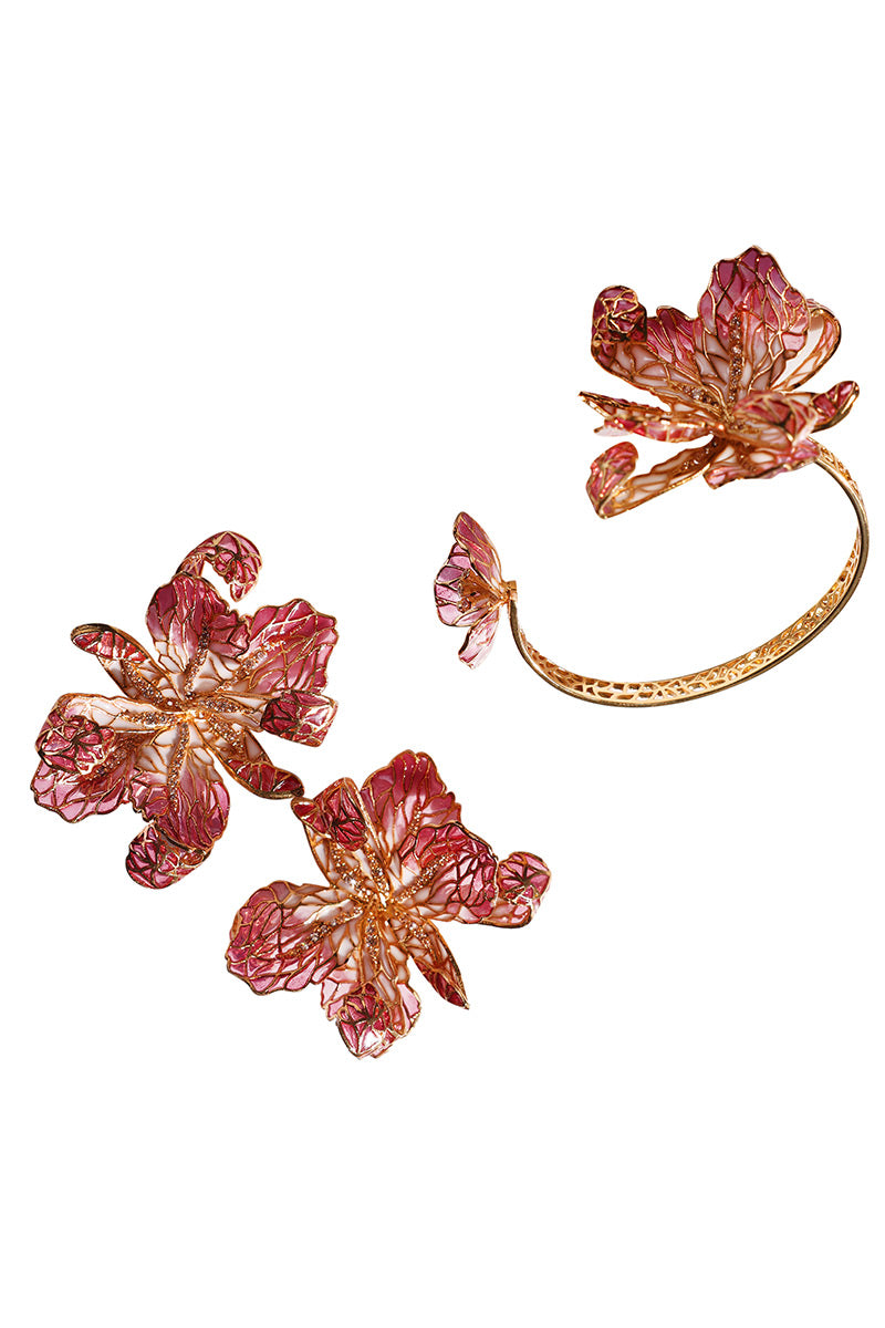 Cerceii Monaco din alama acoperiti cu strat gros de aur si cristale