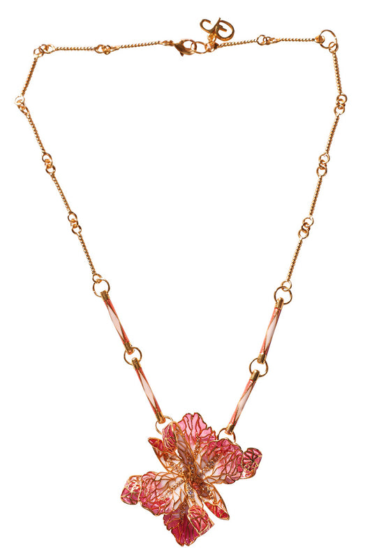 Colierul Monaco din alama acoperiti cu strat gros de aur si cristale