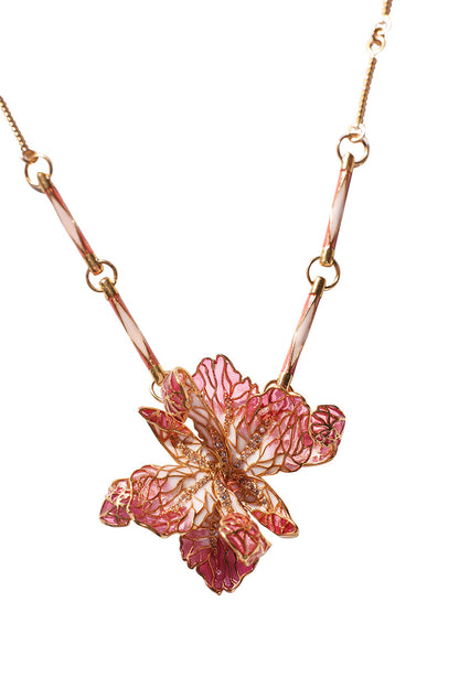 Colierul Monaco din alama acoperiti cu strat gros de aur si cristale