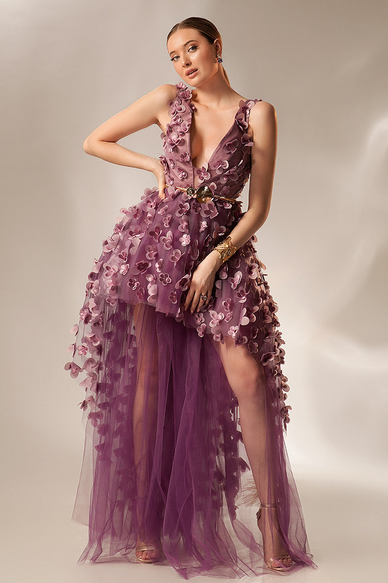 Rochie lunga de seara asimetrica Citrine R4S23