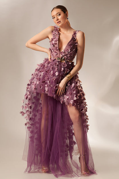 Rochie lunga de seara asimetrica Citrine R4S23