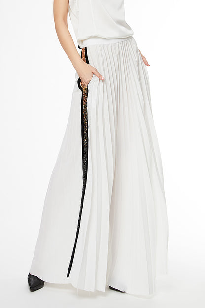 Fusta alba plisata F1H20