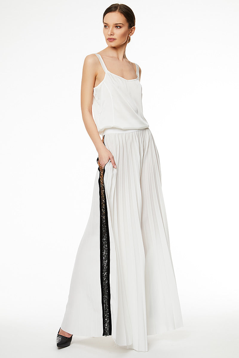 Fusta alba plisata F1H20