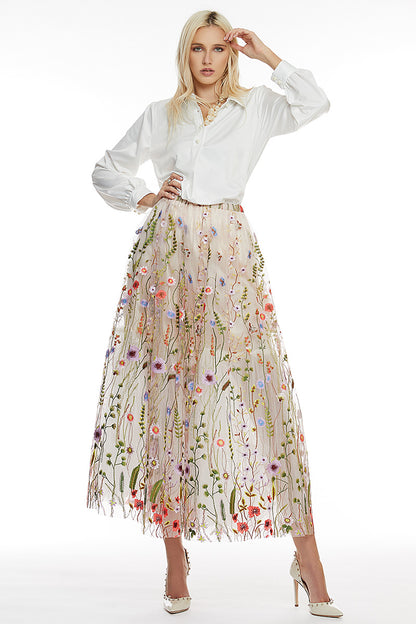 Fusta eleganta de tull cu floricele Floria