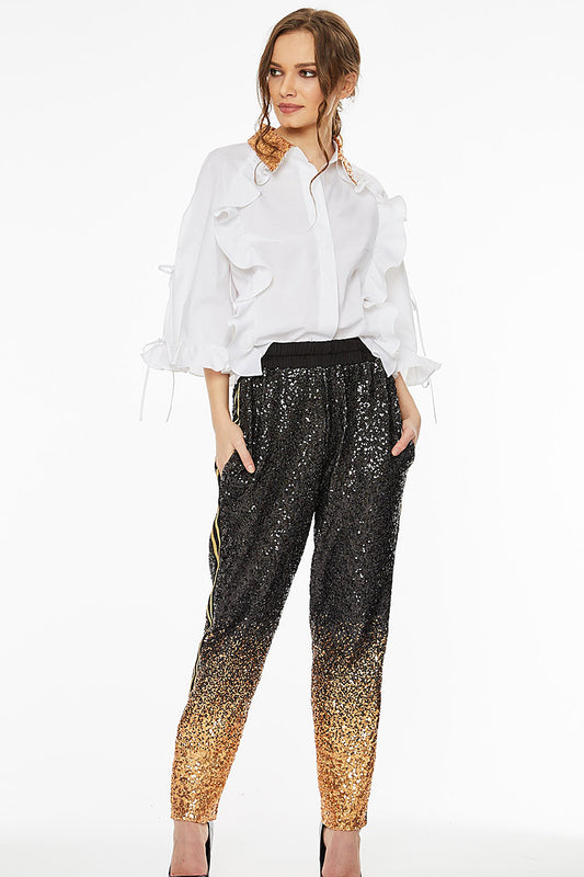 Pantalon de paiete in degrade de ocazie Gloria