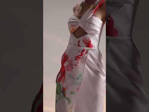 Rochia de seara cu corset din tafta Flower