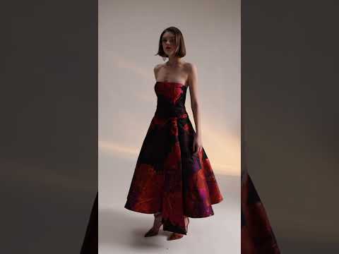 Rochia de ocazie midi din tafta cu corset in forma de A, Freedom