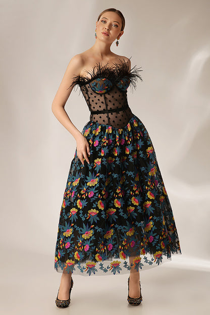 Rochie midi din dantela eleganta de ocazie R11S23 Hybiscus