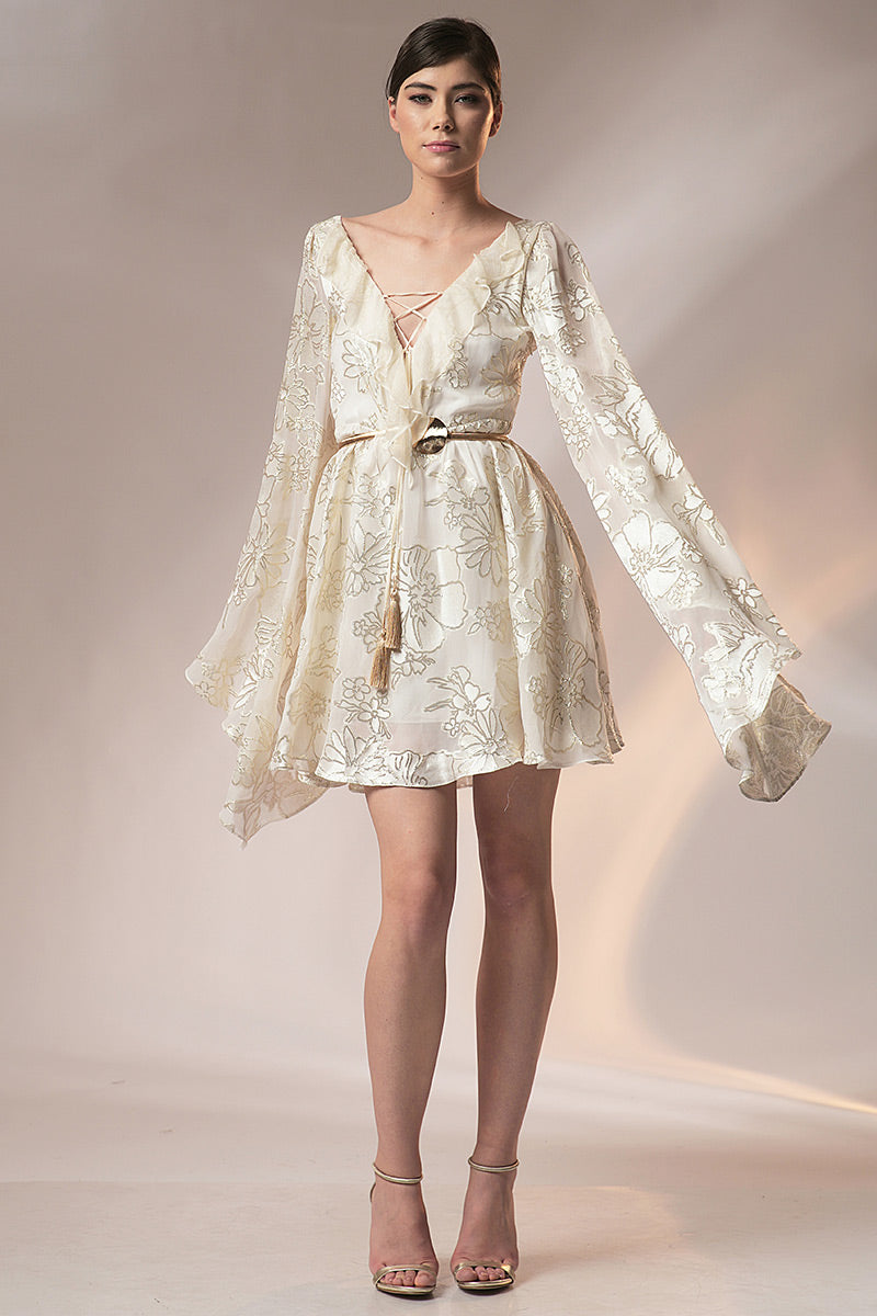 Rochie de ocazie din matase naturala si lurex R14S23 Kala