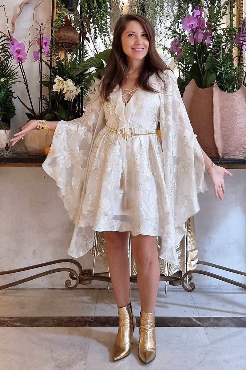 Rochie de ocazie din matase naturala si lurex R14S23 Kala