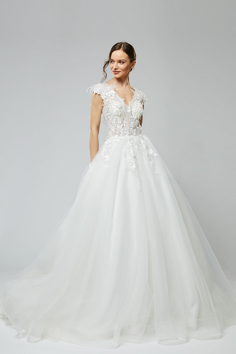 Rochie de mireasa cu dantela si tull, in stil printesa Forever