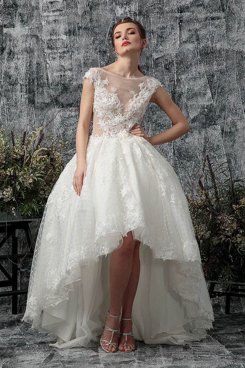 Wedding assimetric  Dress Délicatesse