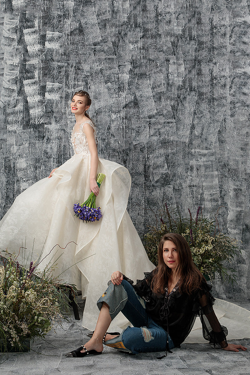 Rochie de mireasa spectaculoasa cu dantela si tull, in stil printesa Flower dream