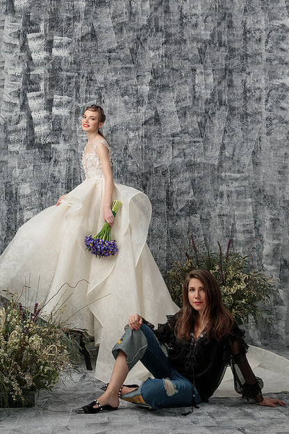 Rochie de mireasa spectaculoasa cu dantela si tull, in stil printesa Flower dream