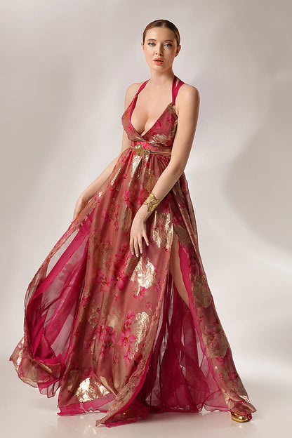 Rochie lunga eleganta de matase Opal R8S23