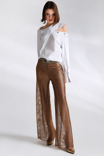 Pantalonul auriu de cristale Florenta