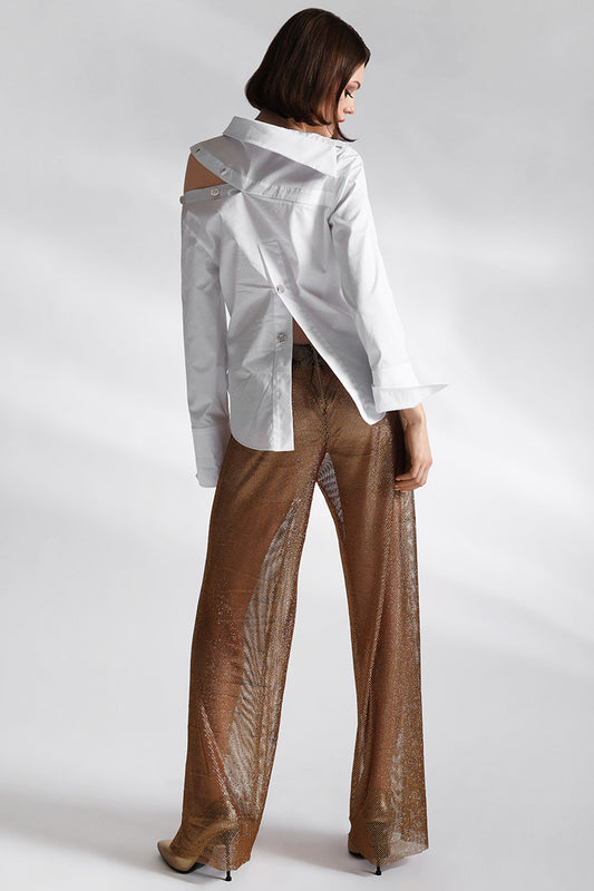 Pantalonul auriu de cristale Florenta