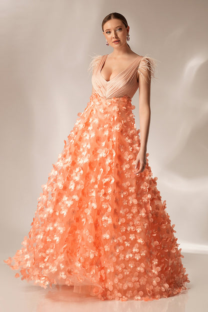 Rochie de seara lunga in forma de A Peachy R3S23