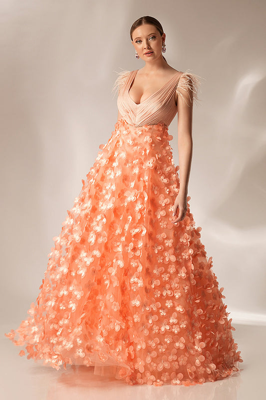 Rochie de seara lunga in forma de A Peachy R3S23