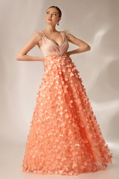 Rochie de seara lunga in forma de A Peachy R3S23