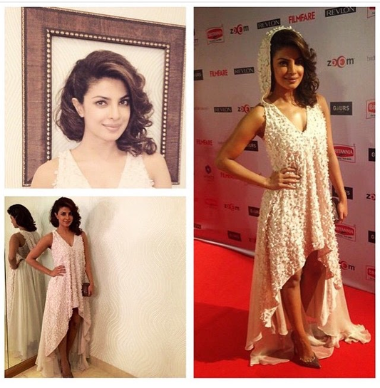 Rochie de matase asimetrica cu flori 3D  si dantela R12S14