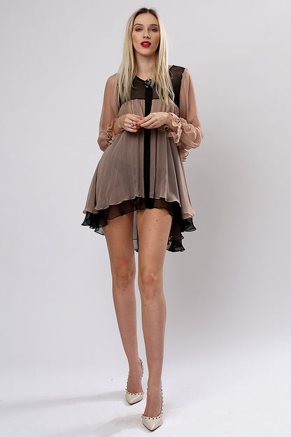 Rochie de ocazie scurta cu maneci lungi Amore