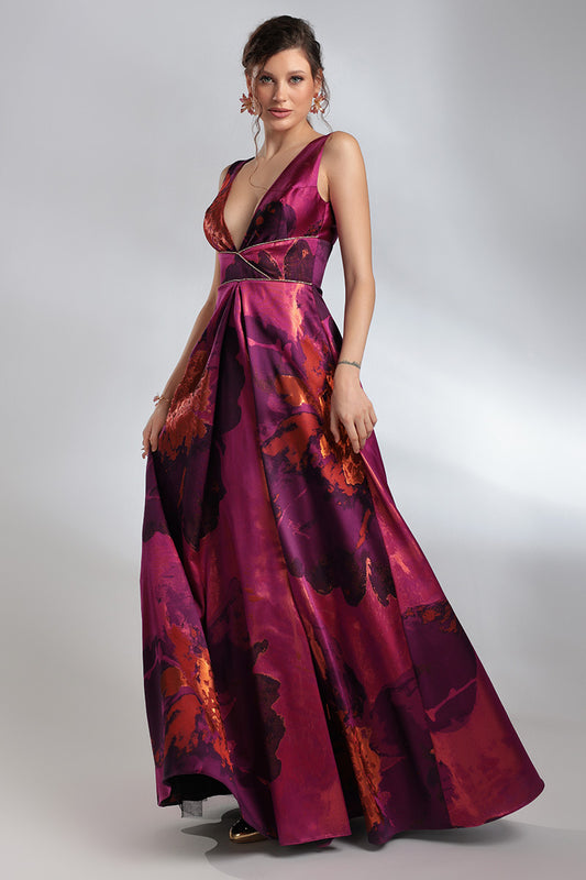 Pimena, Rochie din Brocart lunga in Forma de A