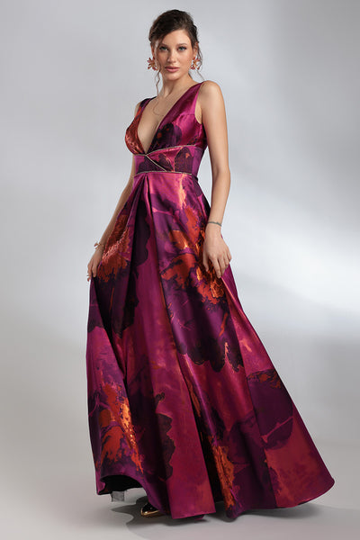 Pimena, Rochie din Brocart lunga in Forma de A